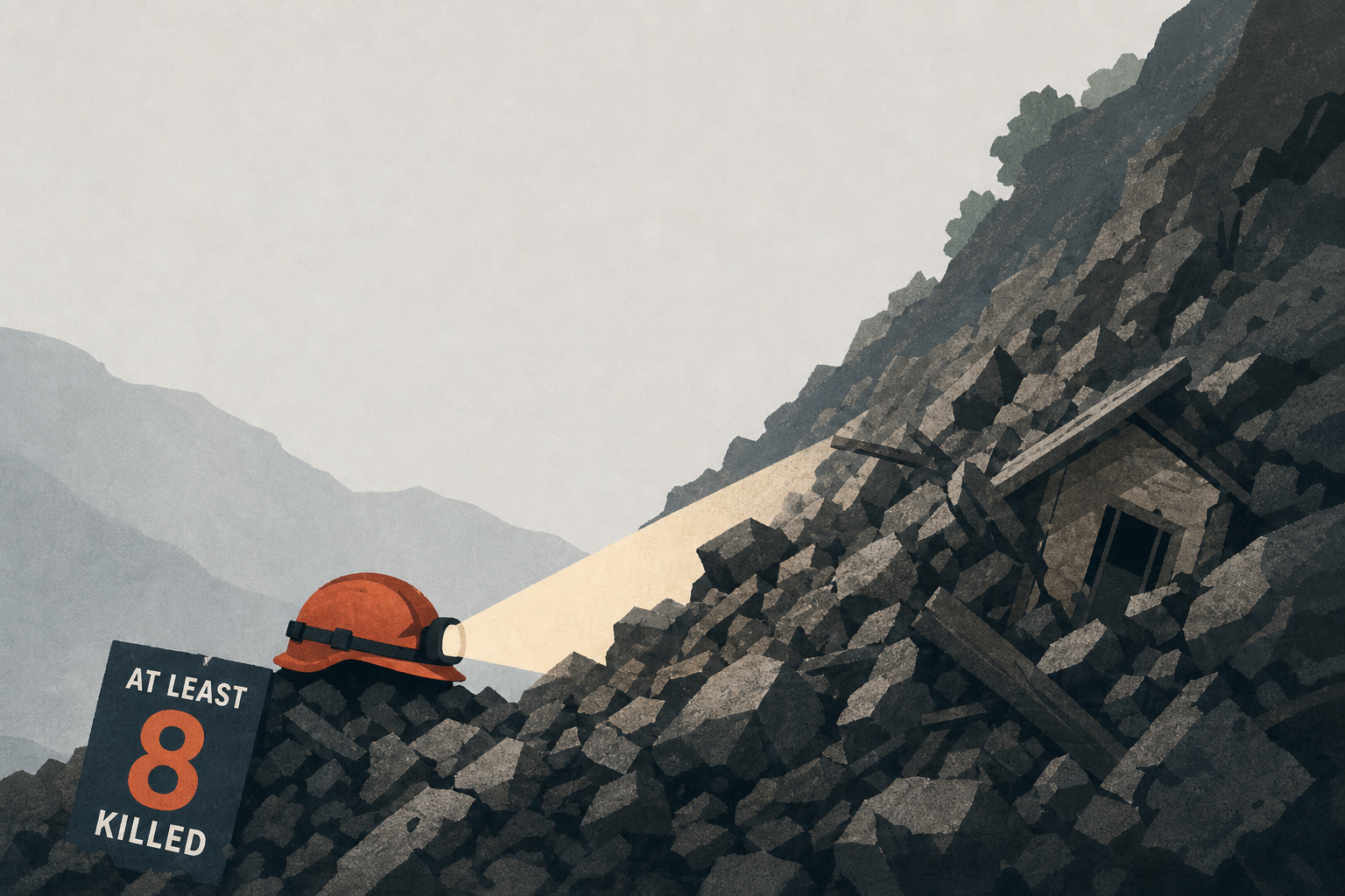 Rescue crews in China search the rubble for survivors of landslide that killed at least 8