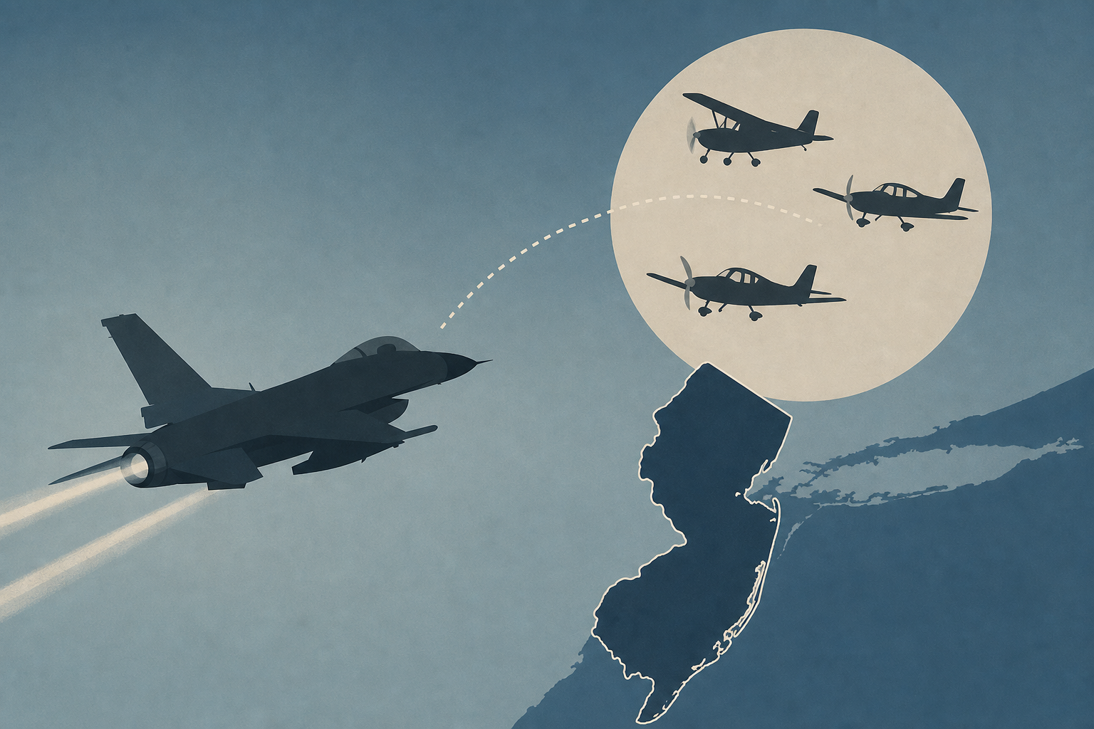 NORAD F-16s intercept multiple general aviation aircraft over New Jersey