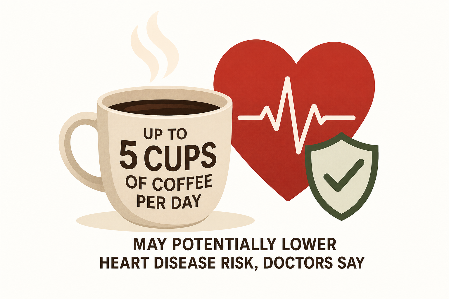 Up to 5 cups of coffee per day may potentially lower heart disease risk, doctors say