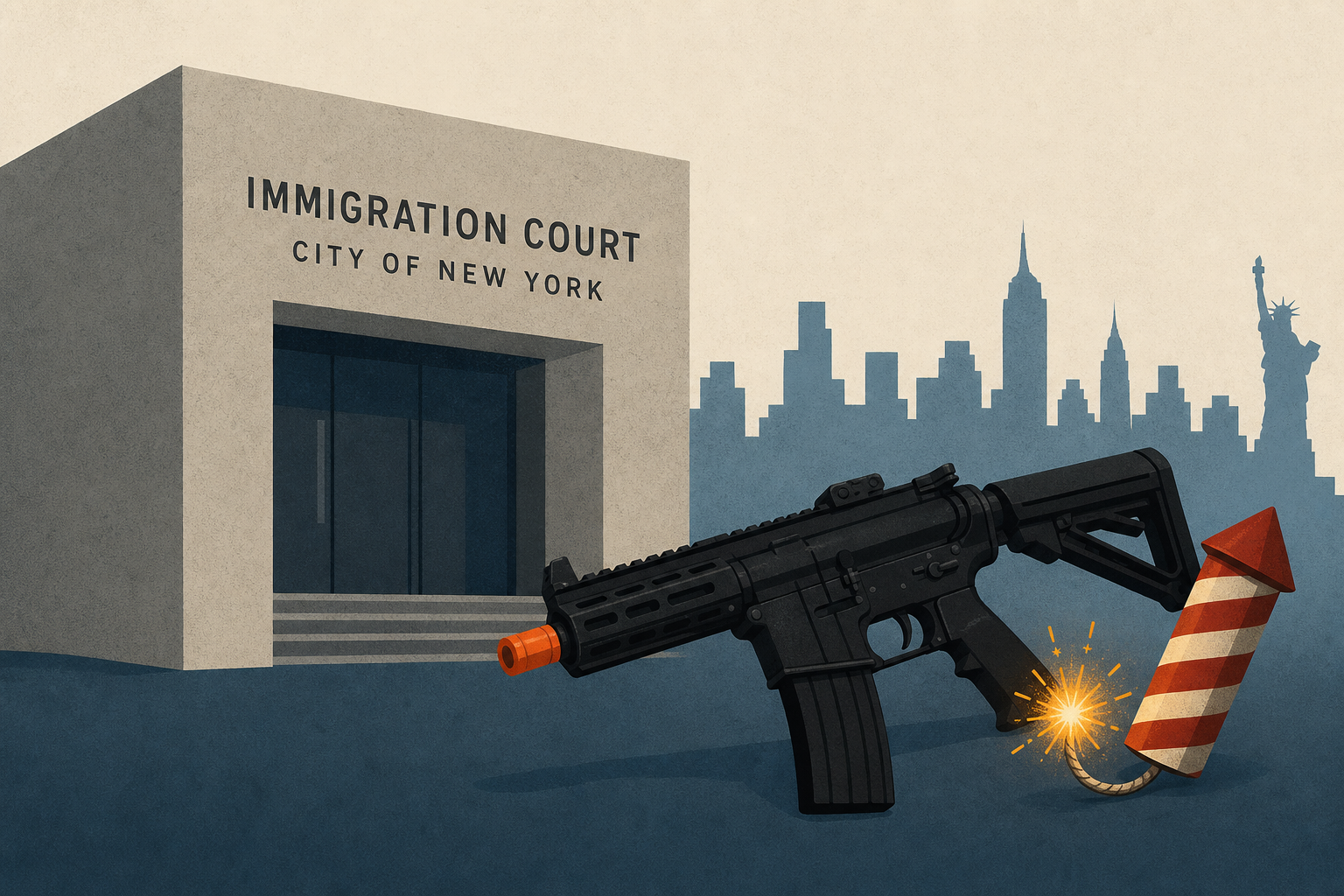 Man with airsoft guns lit fireworks by NYC immigration court: MS NOW