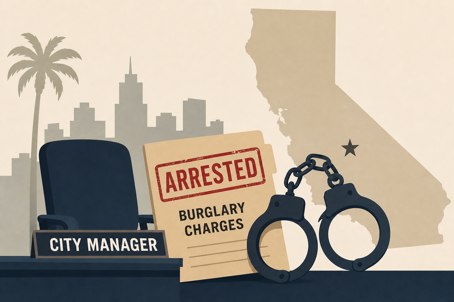 California city manager arrested on burglary charges after being on the job for less than three weeks