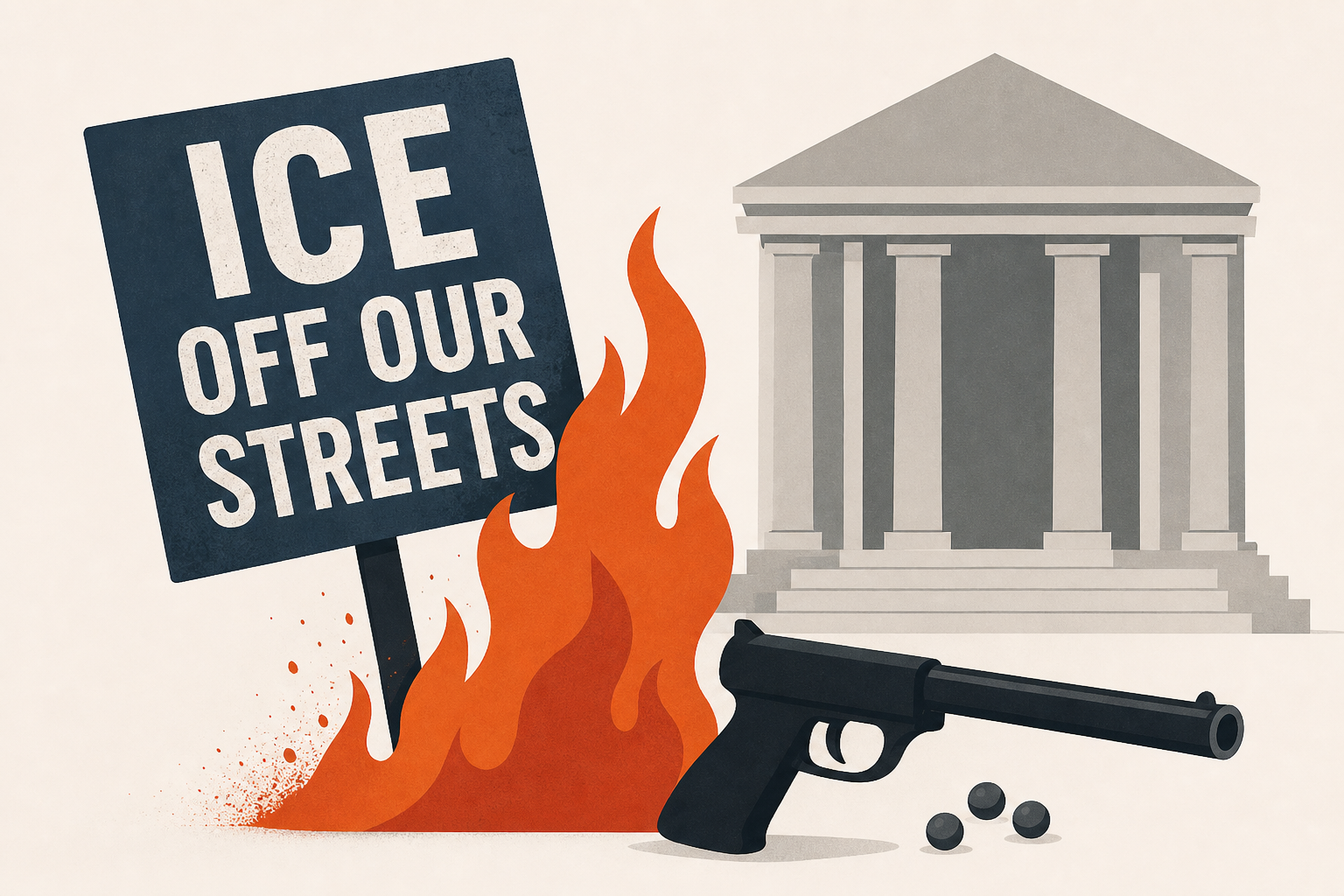 Army veteran with ‘ICE Off Our Streets’ sign sets fire and opens pellet gun attack outside Manhattan immigration court, injuring three: authorities