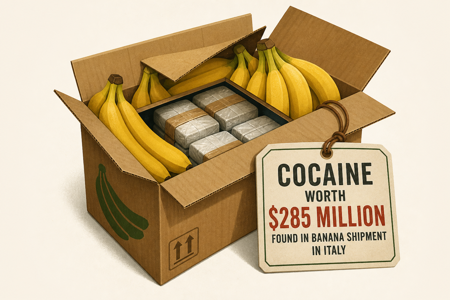 Cocaine worth $285 million found hidden in banana shipment in Italy