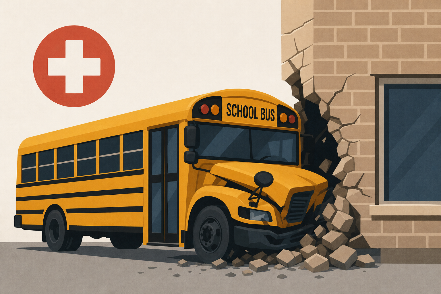 School bus crashes into Parkville building, 3 taken to hospitals