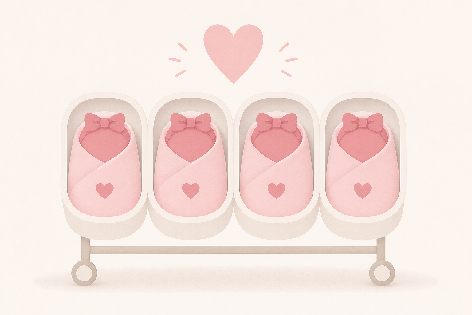 Woman gives birth to rare identical quadruplet daughters