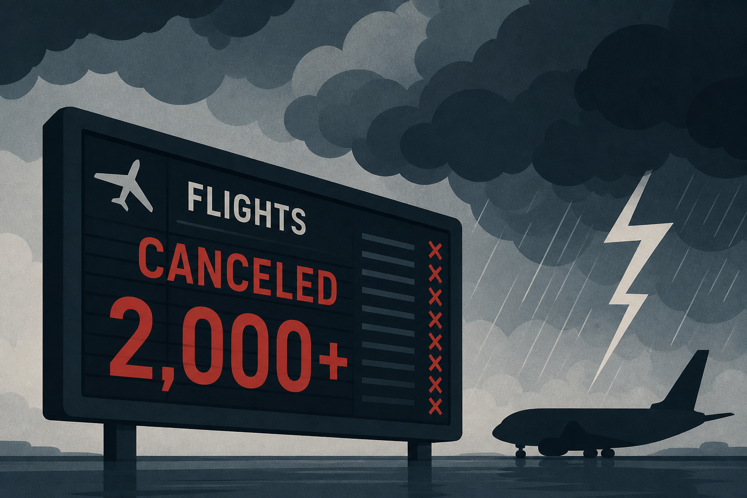 More than 2,000 flights canceled as East Coast storms hit