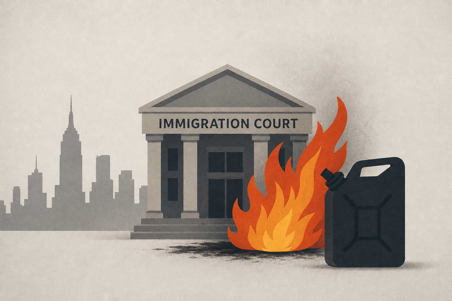 NYC man accused of setting fire outside immigration court charged with arson