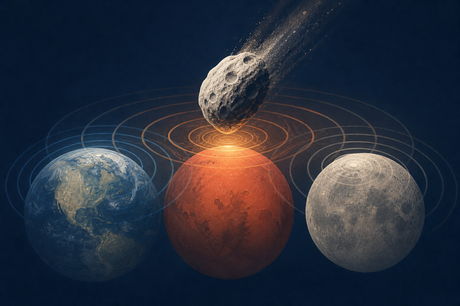 One Asteroid Collision May Have Rocked Earth, Mars, and the Moon