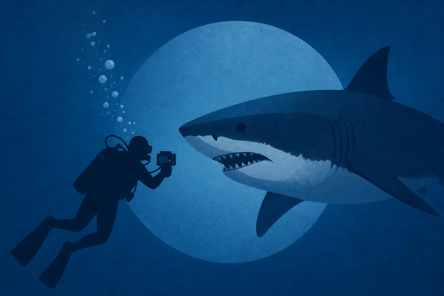 Diver Capture Heart-stopping Great White Shark Encounter Underwater
