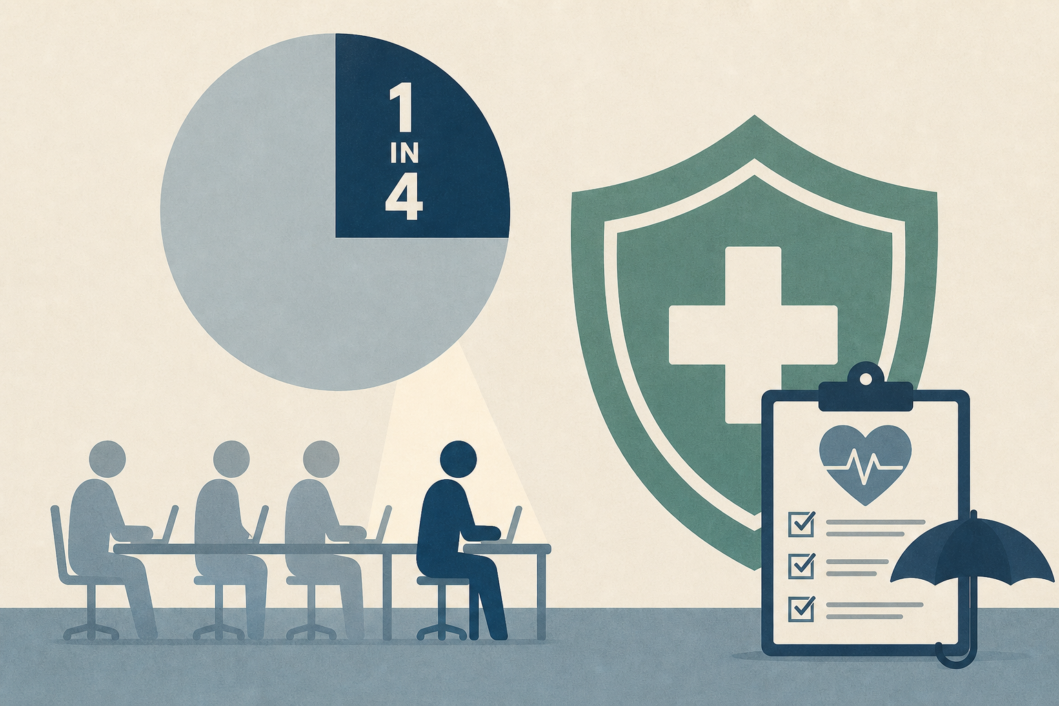 Nearly 1 in 4 workers stay in jobs for health insurance, a survey says : NPR