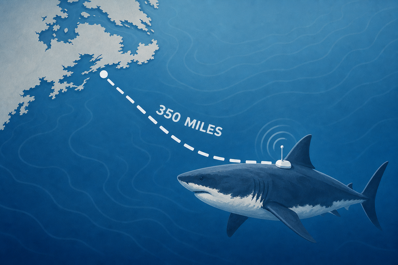 Great white shark Ripple travels impressive 350 miles in 1 week off Canada coast