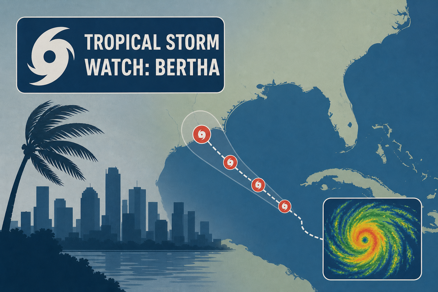 Tropical Storm Watch for Bertha: Tracker, Houston impacts, path, live radar