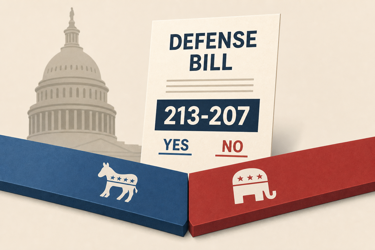 House Passes Defense Bill 213-207 on Party-Line Vote