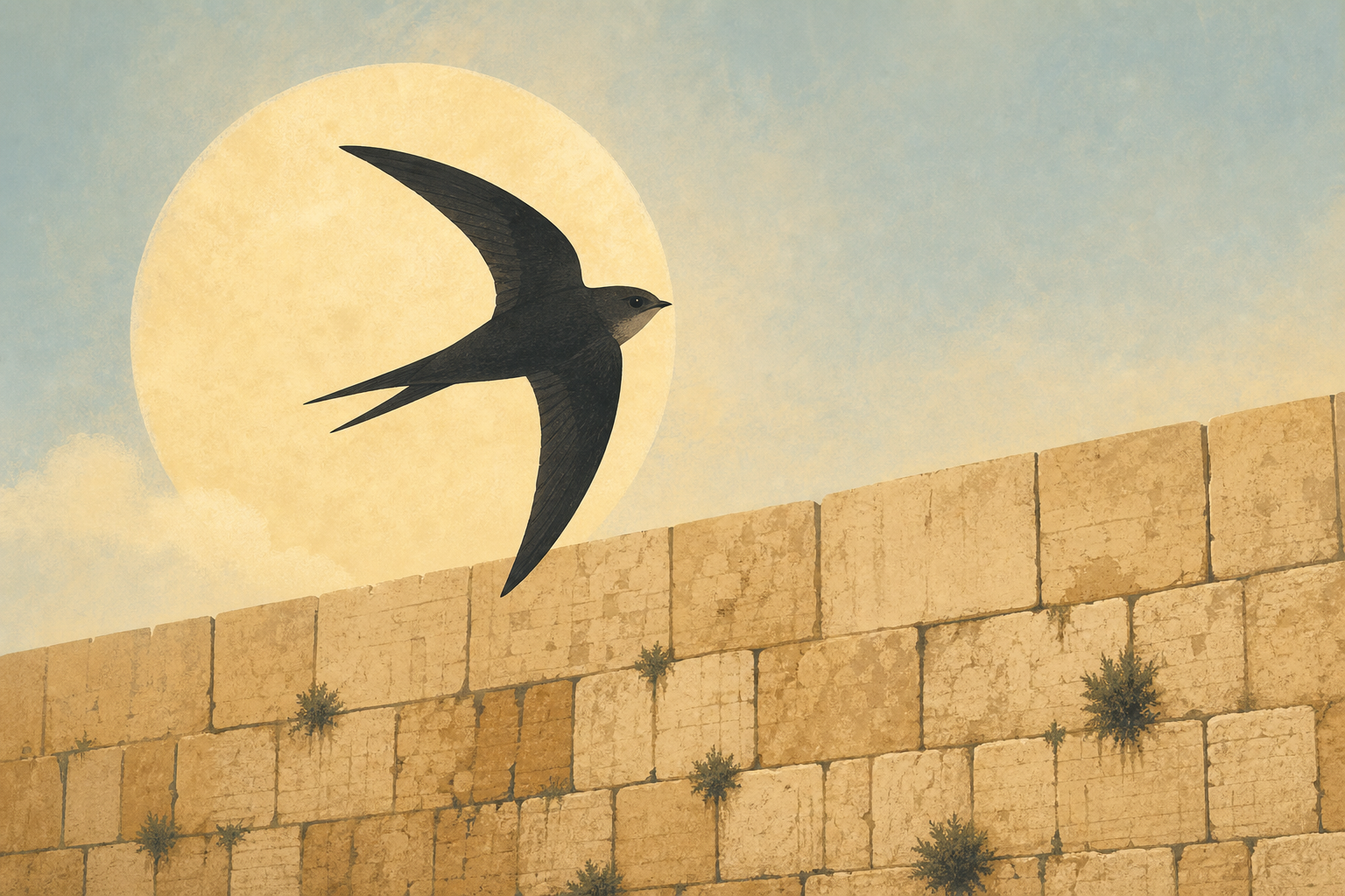 Swifts fly over the Western Wall in Jerusalem : NPR