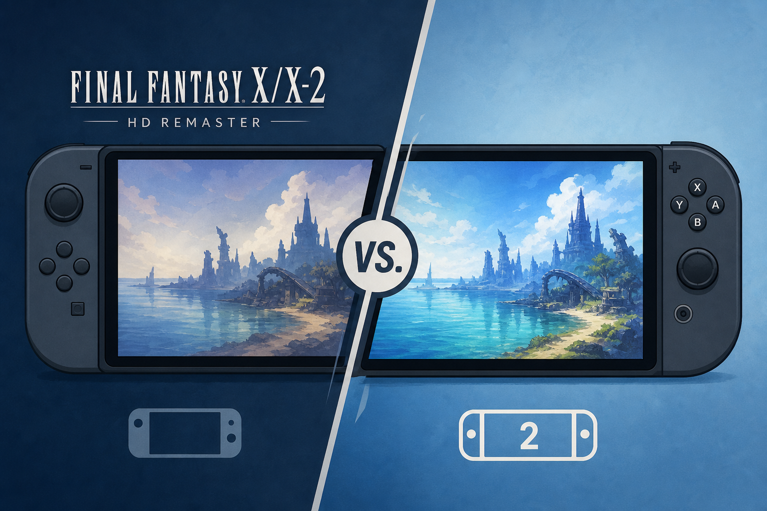FINAL FANTASY X/X-2 HD Remaster "Switch Vs. Switch 2" graphics comparison