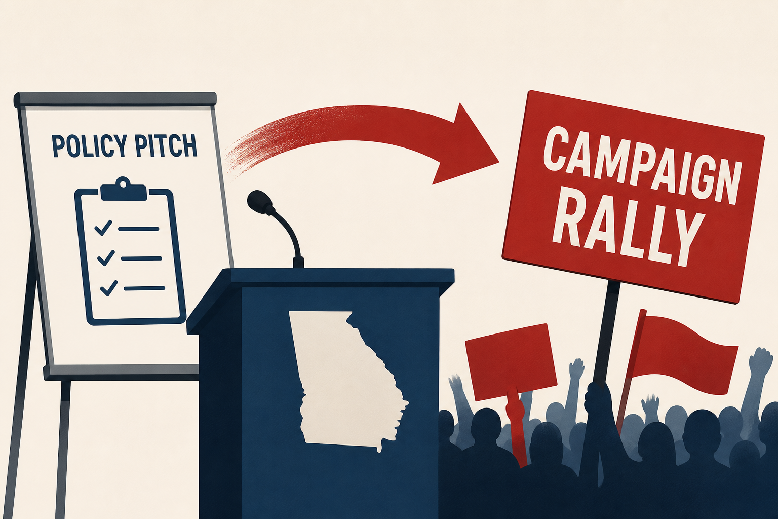 Policy pitch turns into a Georgia campaign rally