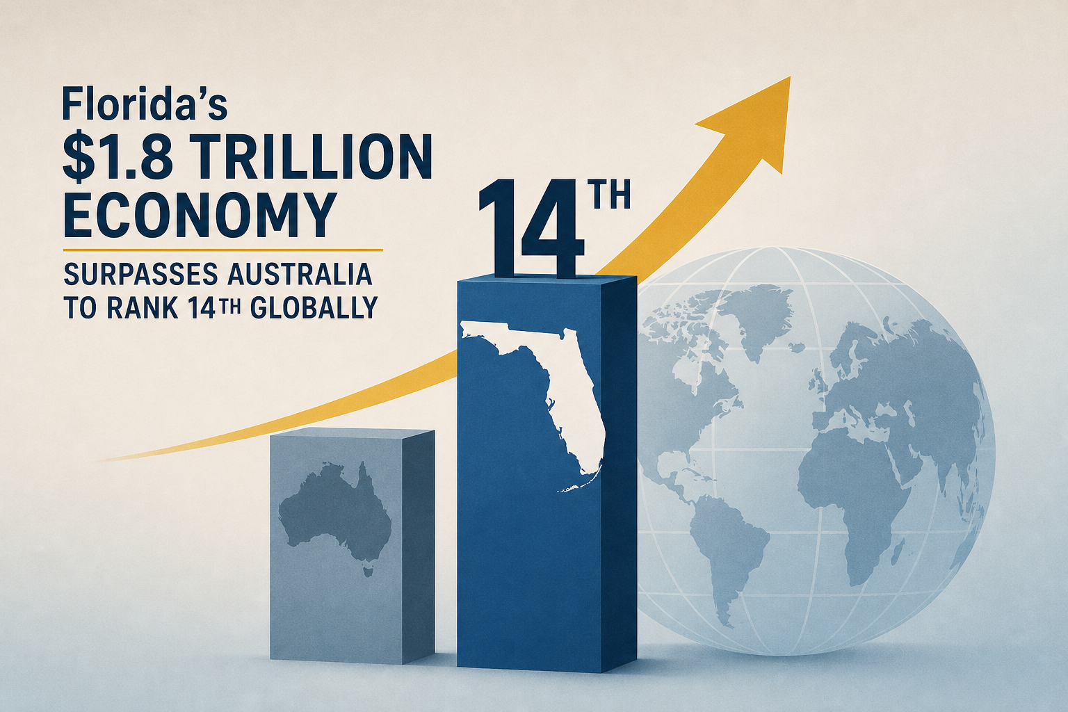 Florida's $1.8 trillion economy surpasses Australia to rank 14th globally