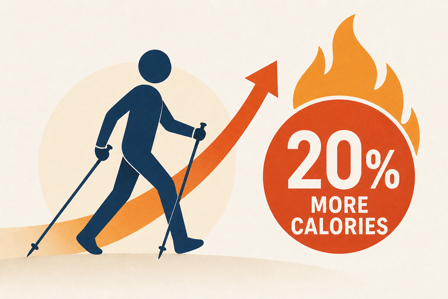 Nordic walking poles burn 20% more calories