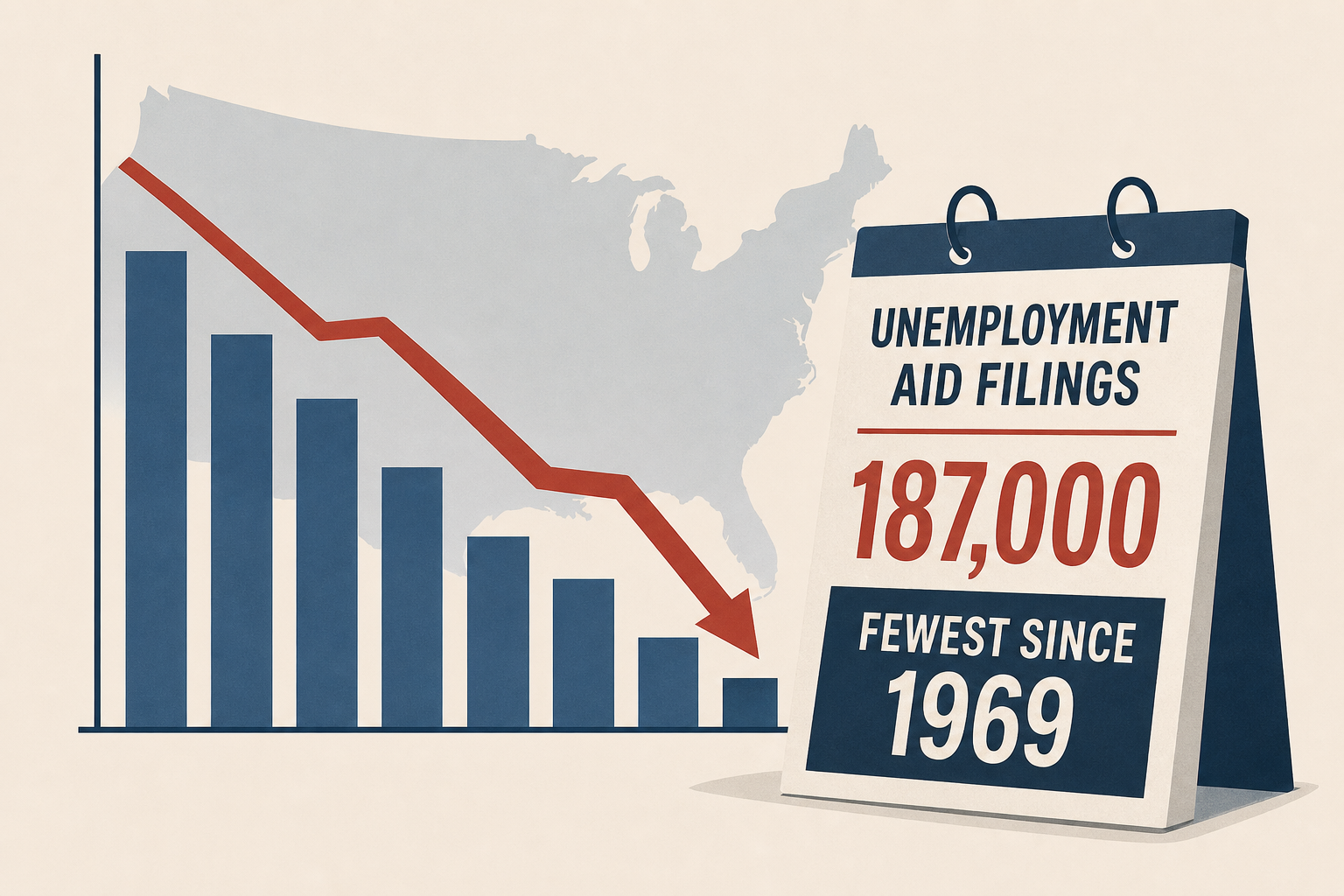 US filings for unemployment aid fall to 187,000 last week, fewest since 1969