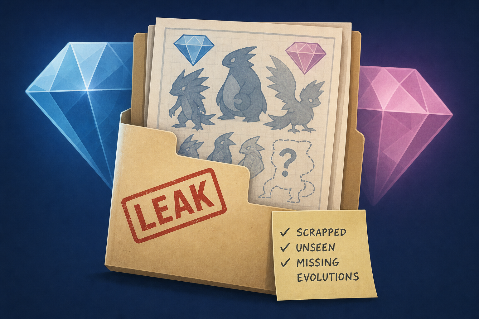 Leak Reveals More Than 100 Scrapped Pokémon Diamond and Pearl Designs, Including Unseen Creatures and Missing Evolutions
