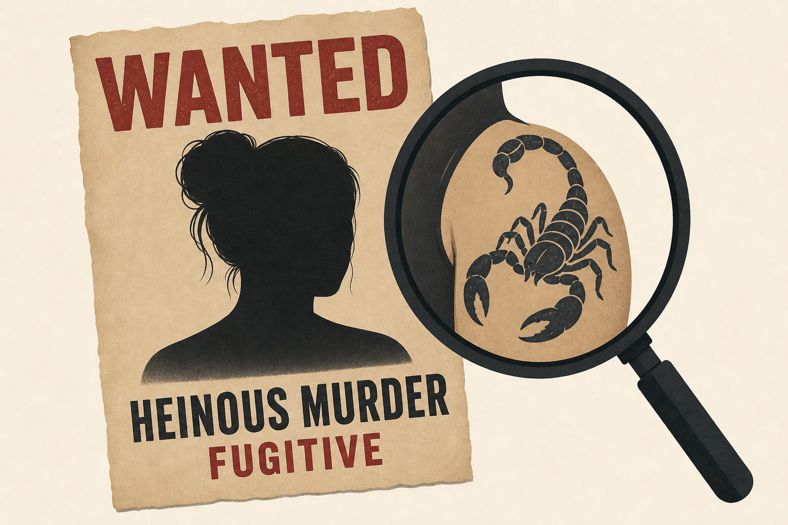 Florida fugitive wanted for heinous murder has large scorpion tattoo that cops hope will help ID her