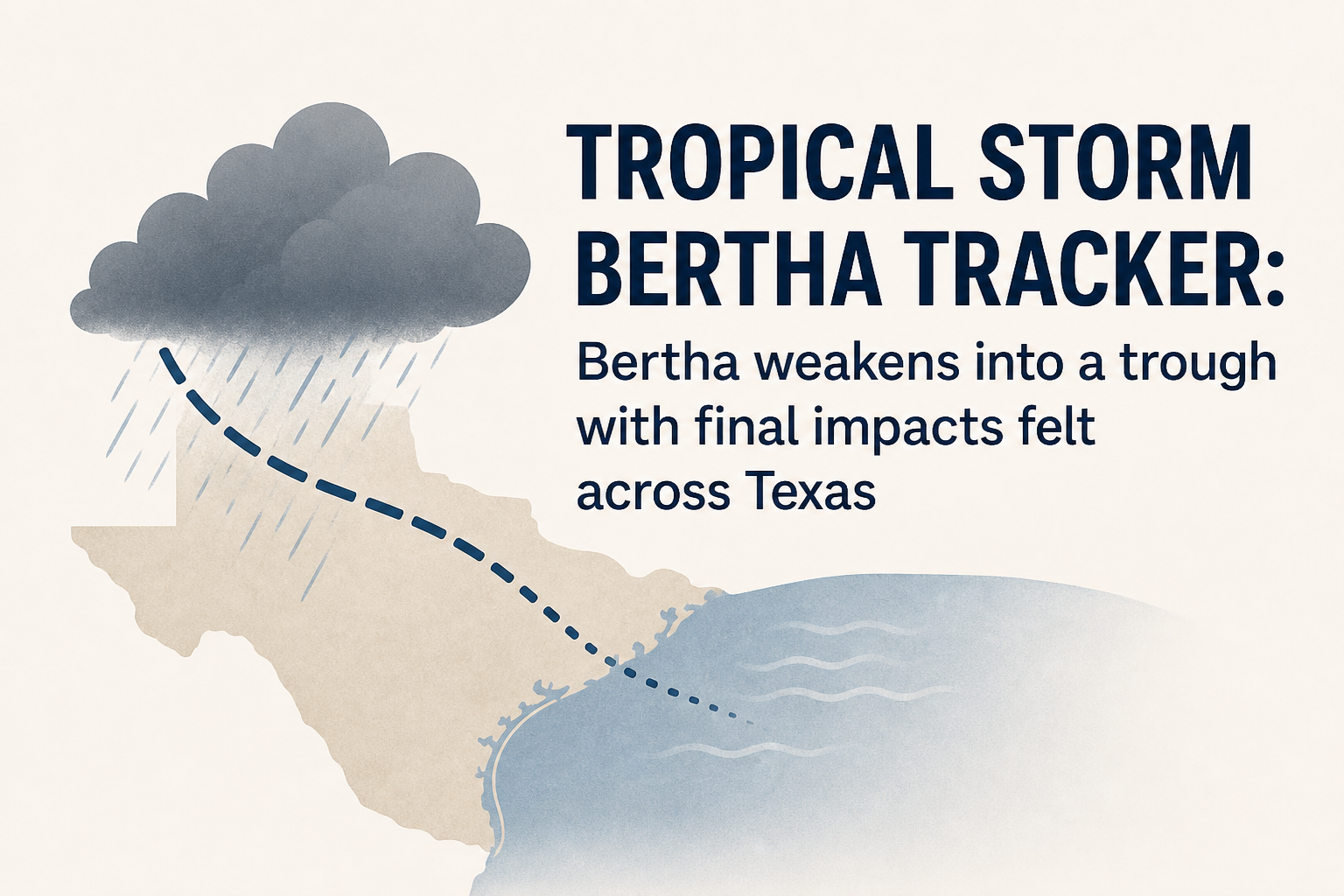 Tropical Storm Bertha tracker: Bertha weakens into a trough with final impacts felt across Texas