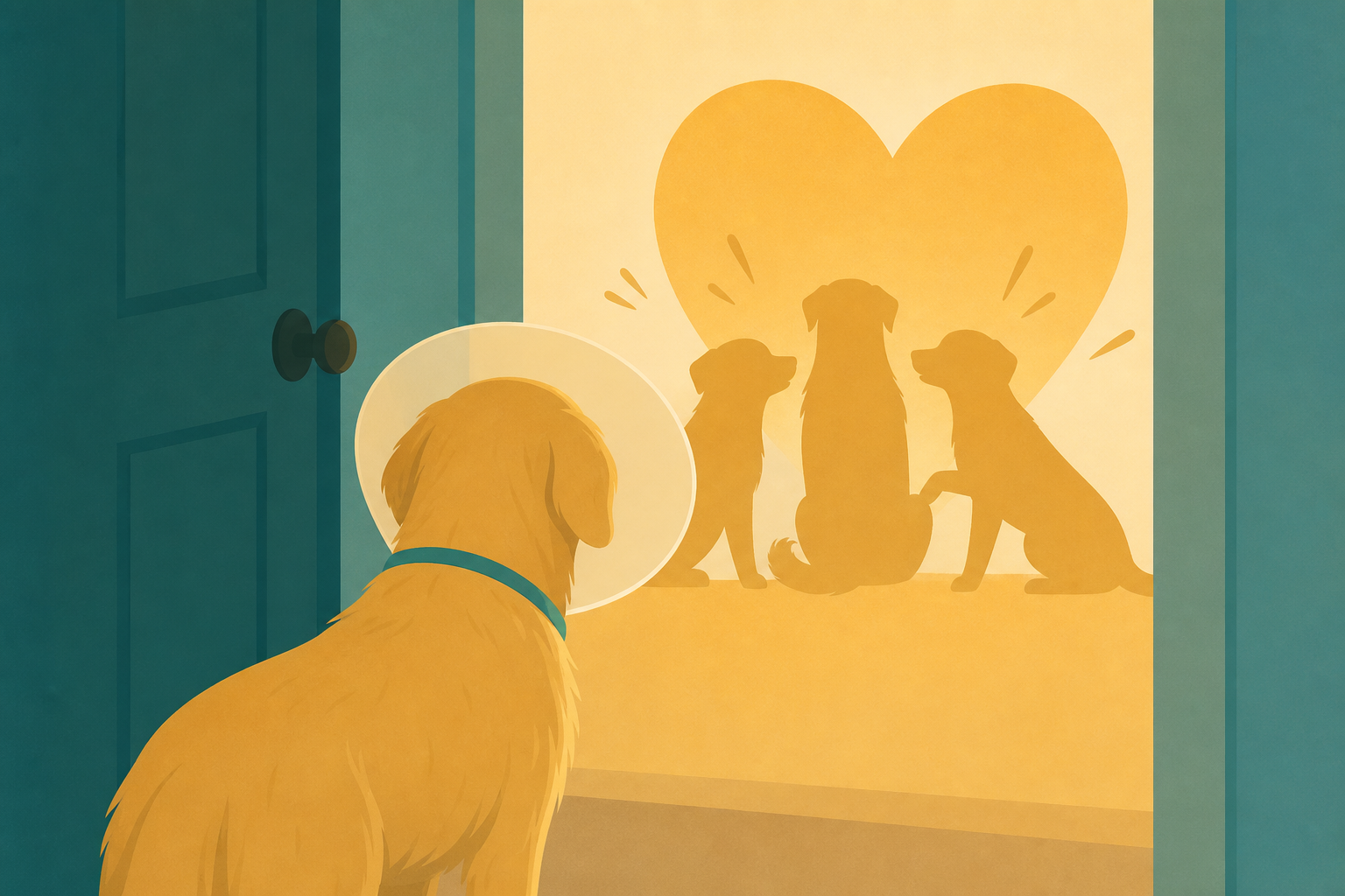 Golden Retriever Comes Home After Surgery, Unaware of the Sweetest Greeting Awaiting Him