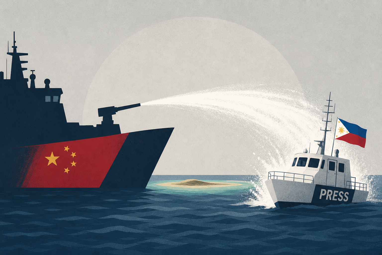 Chinese ship shoots water cannon at Philippine vessel with CNN crew on board near flashpoint shoal