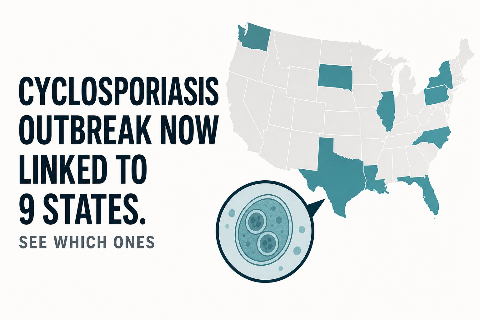 Cyclosporiasis outbreak now linked to 9 states. See which ones
