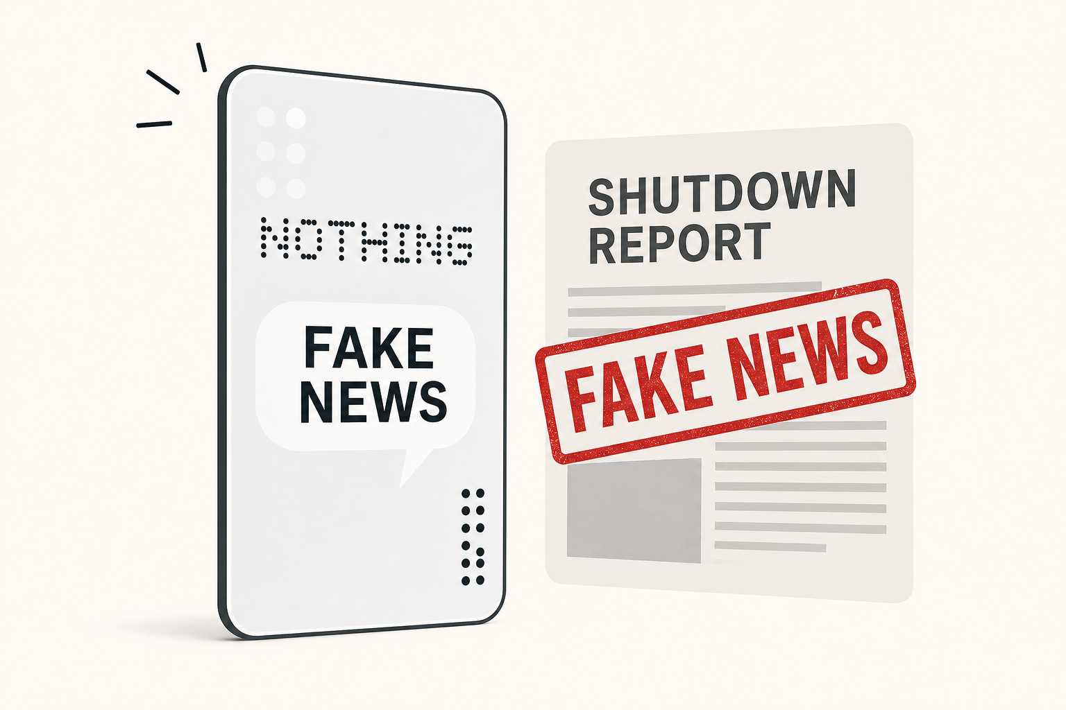 Nothing calls 'fake news' on shutdown report