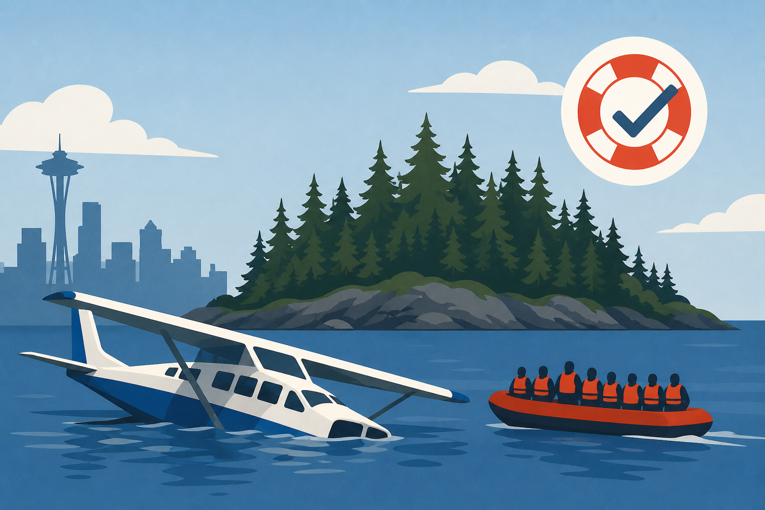 Seaplane crashes into island north of Seattle, all 11 people rescued