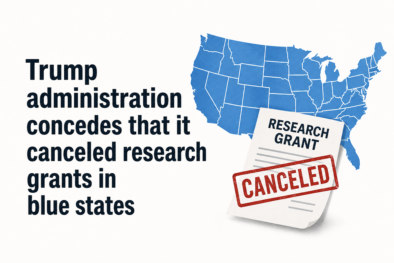 Trump administration concedes that it canceled research grants in blue states