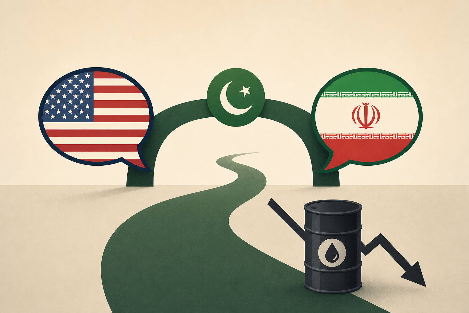 Pakistan is exploring a path toward a resumption of US - Iran talks. Oil moves lower