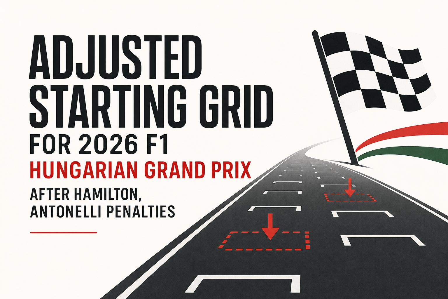 Adjusted starting grid for 2026 F1 Hungarian Grand Prix after Hamilton, Antonelli penalties