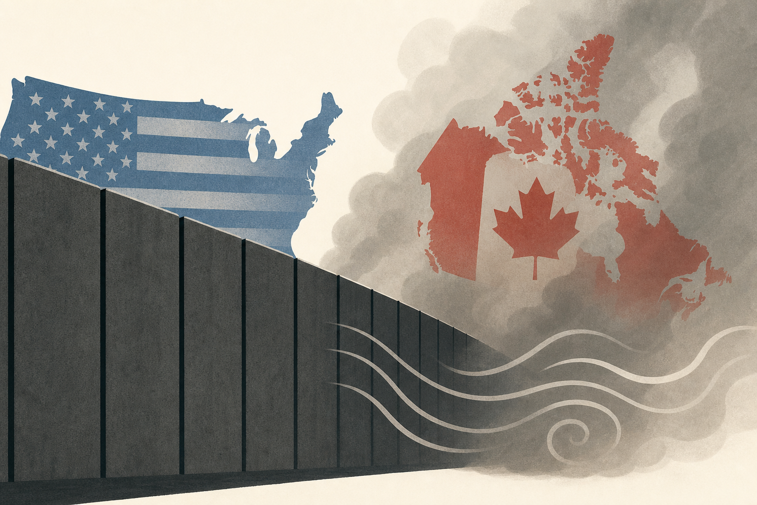Trump takes latest swipe at Canada, suggesting the US should build a border wall to keep smoke out