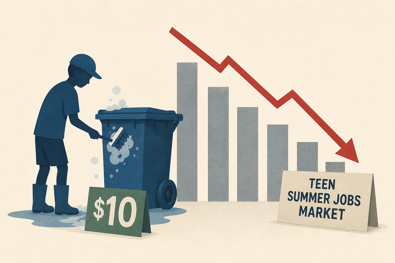 11-year-old is cleaning neighbours bins for $10 as teens are hit with the worst summer jobs market