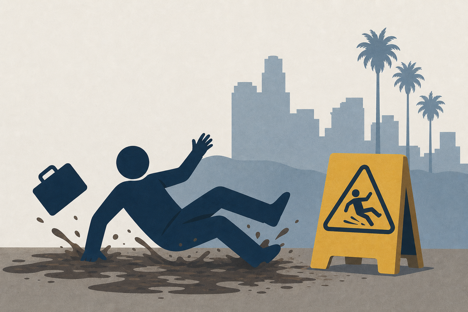 Businessman suffers spinal cord injury after falling on muddy West Hollywood street