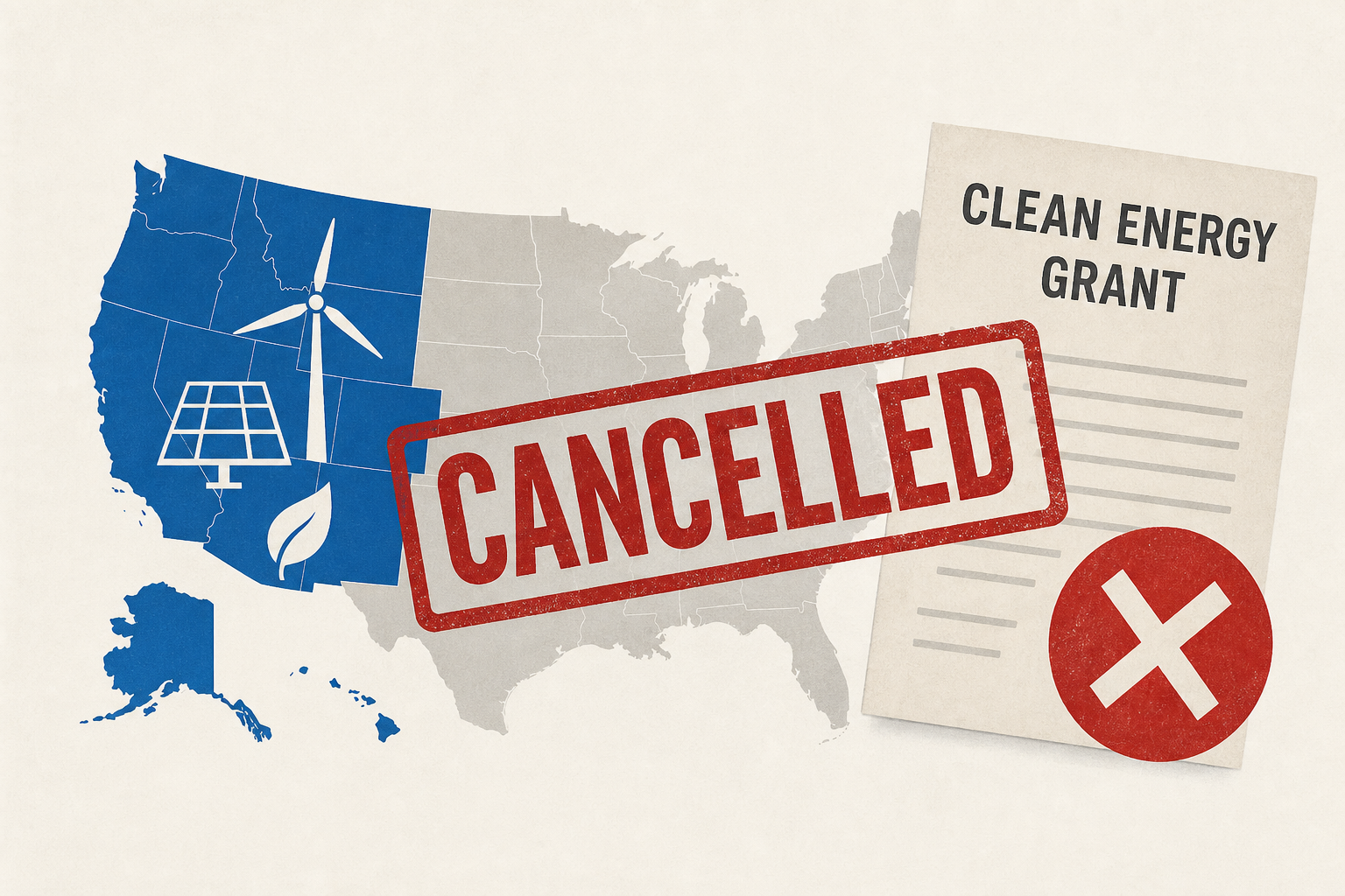 Energy Dept. admits cancelling federal clean energy grants in blue states, in yet another Trump blow to democracy