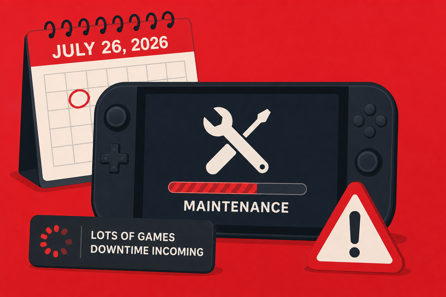 Nintendo maintenance schedule - July 26, 2026 - lots of games downtime incoming