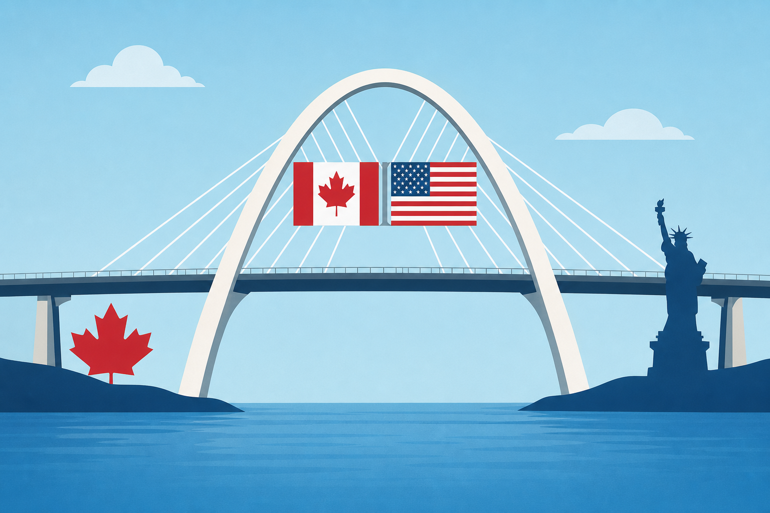 The new Canada-US bridge over the Detroit River is set to open