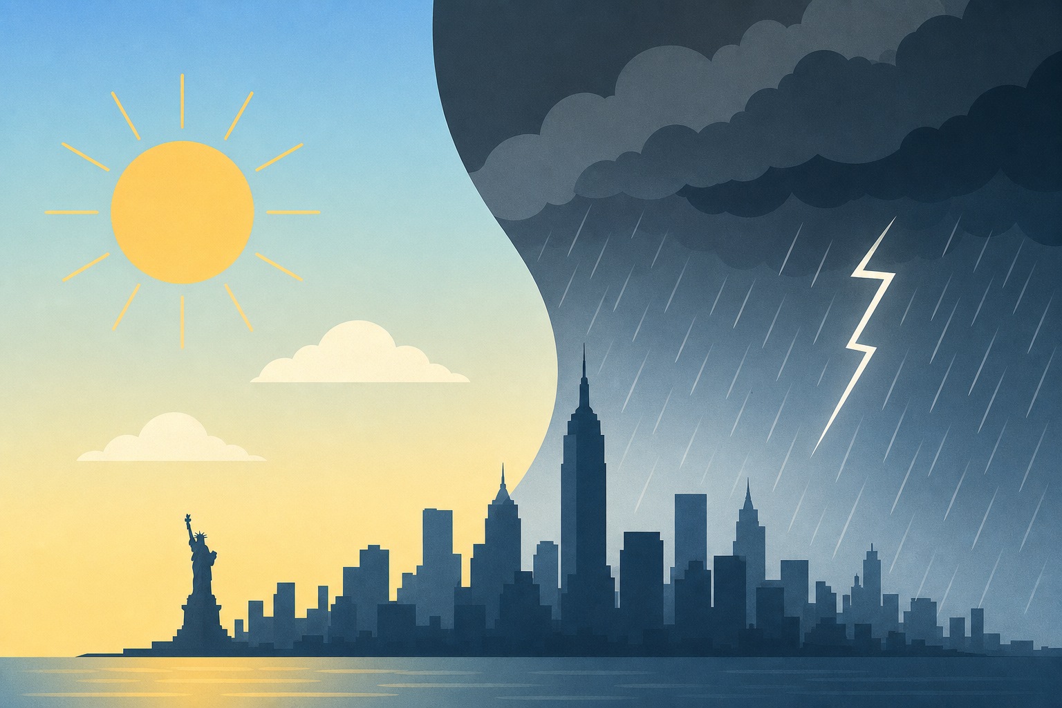 Rain and storms ahead for NYC after a picture-perfect weekend