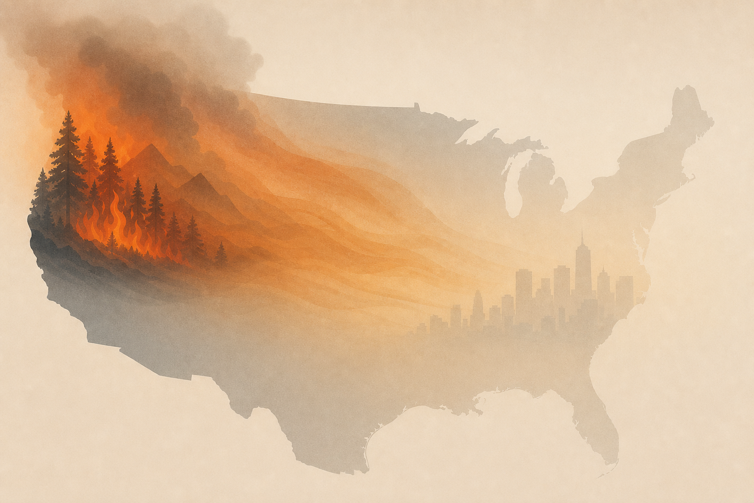Hazy skies spread nationwide as Northwest wildfire smoke pushes East