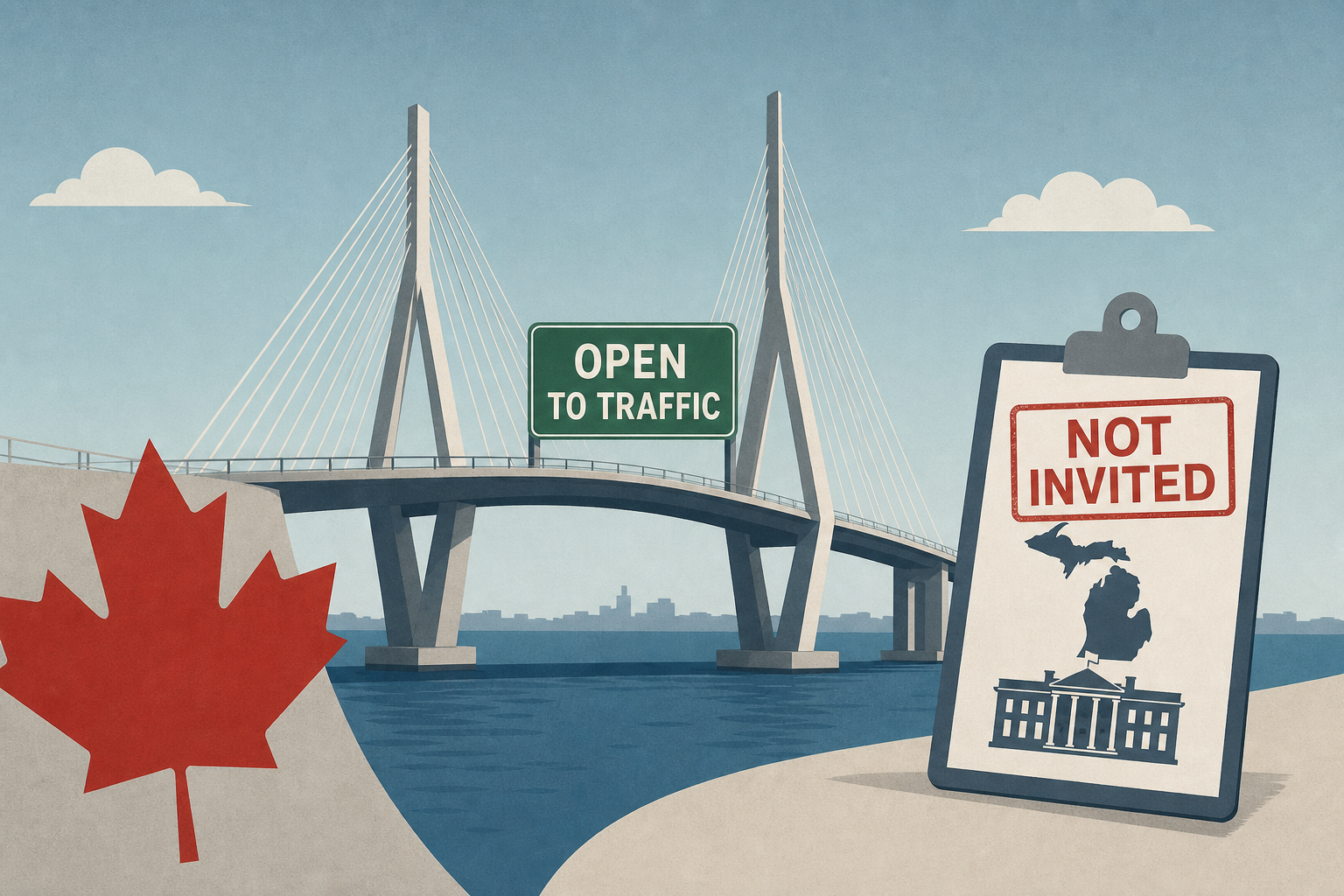 Canada's awkward tariff summer: Gordie Howe Bridge opens for traffic a week after Michigan and White House officials got uninvited