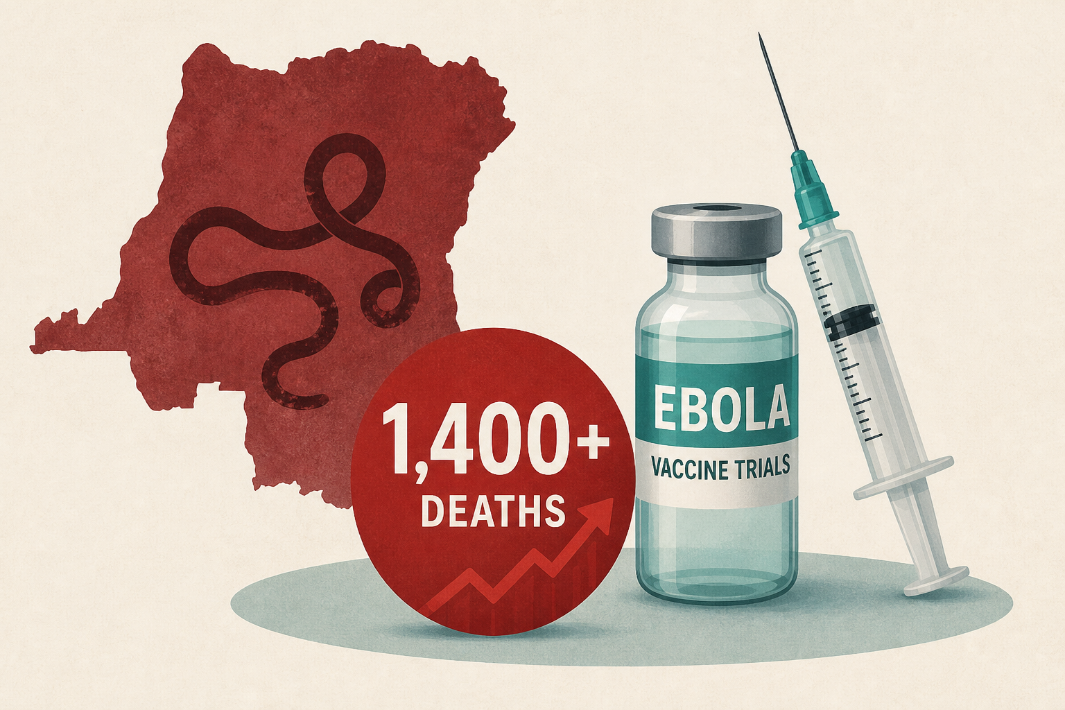 Congo Ebola death toll tops 1,400 as vaccine trials start