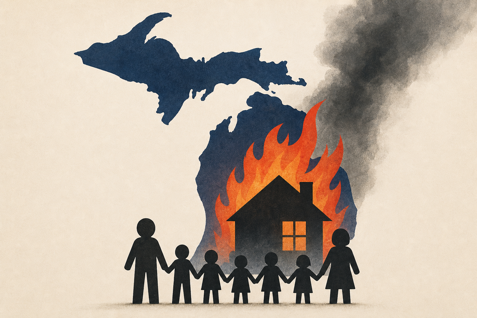 Michigan dad killed wife, their 6 kids in murder-suicide at burning home, sheriff says