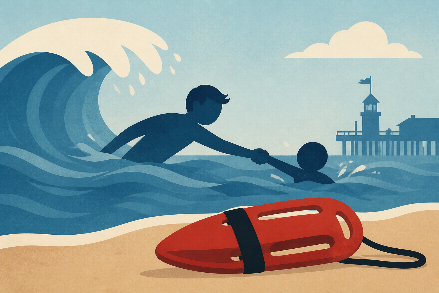 Teen lifeguard rescues child from dangerous waves at Santa Cruz beach