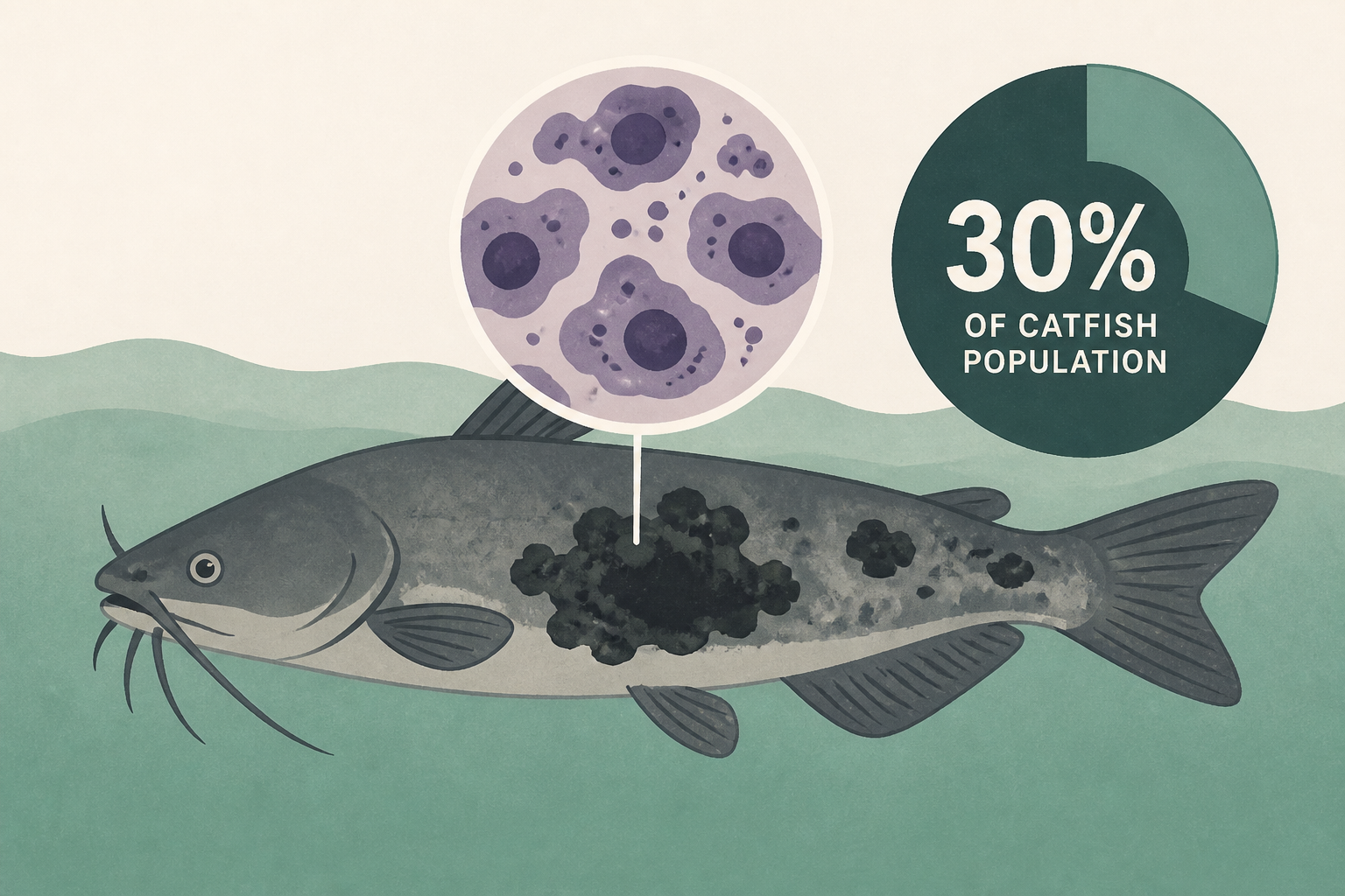 Anglers had been reporting black skin patches among catfish in Vermont lake. Now scientists have found it's a contagious cancer affecting 30% of their population