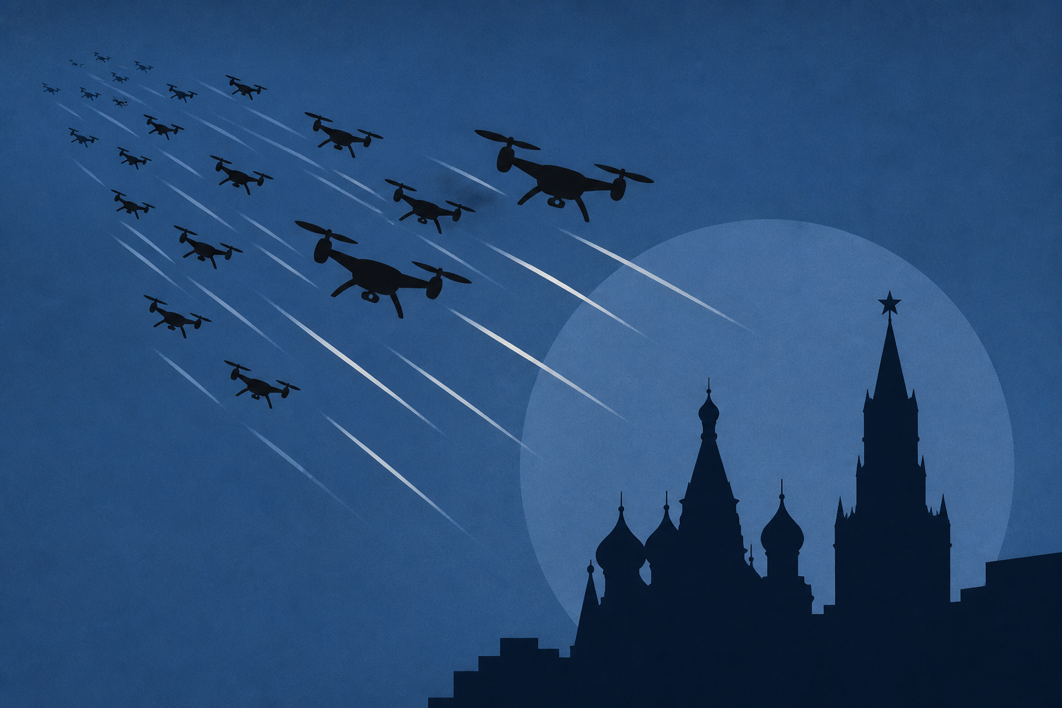 Hundreds of Ukrainian Drones Target Moscow in Overnight Blitz