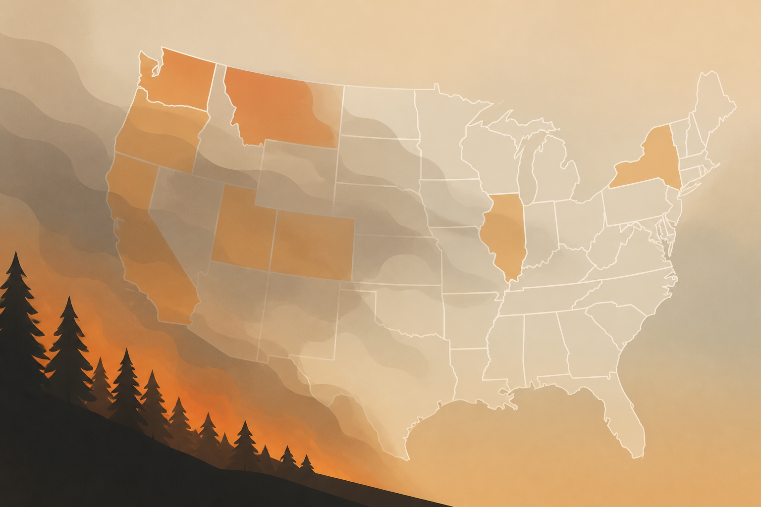 Wildfire smoke is blanketing parts of the U.S. again this week. These are the most affected states.