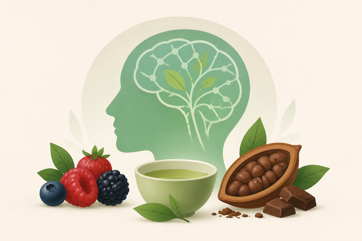 Plant Compounds in Berries, Tea, and Cocoa May Support Healthy Brain Aging